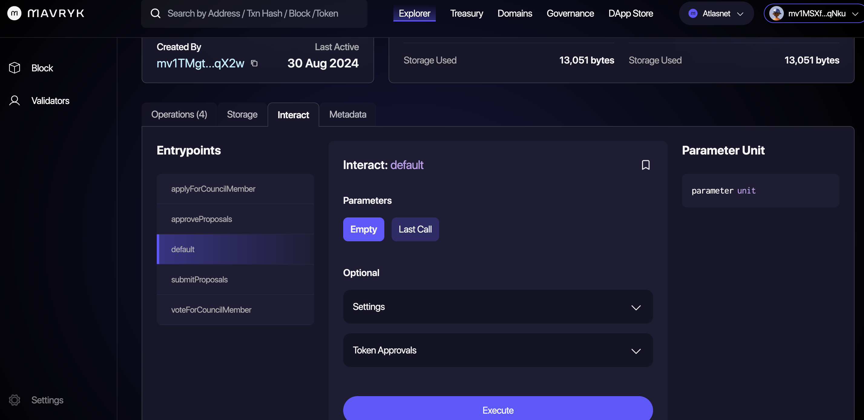 Better Call Mavryk, interact with a smart contract