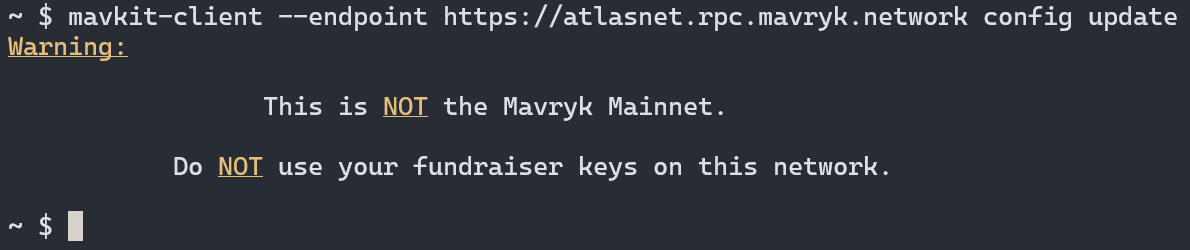 Mavryk CLI, setting the endpoint
